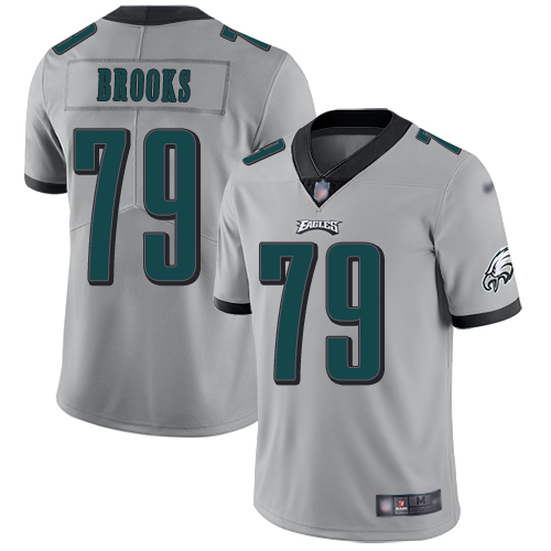 Men Philadelphia Eagles #79 Brandon Brooks Limited Silver Inverted Legend NFL Jersey Football->philadelphia eagles->NFL Jersey